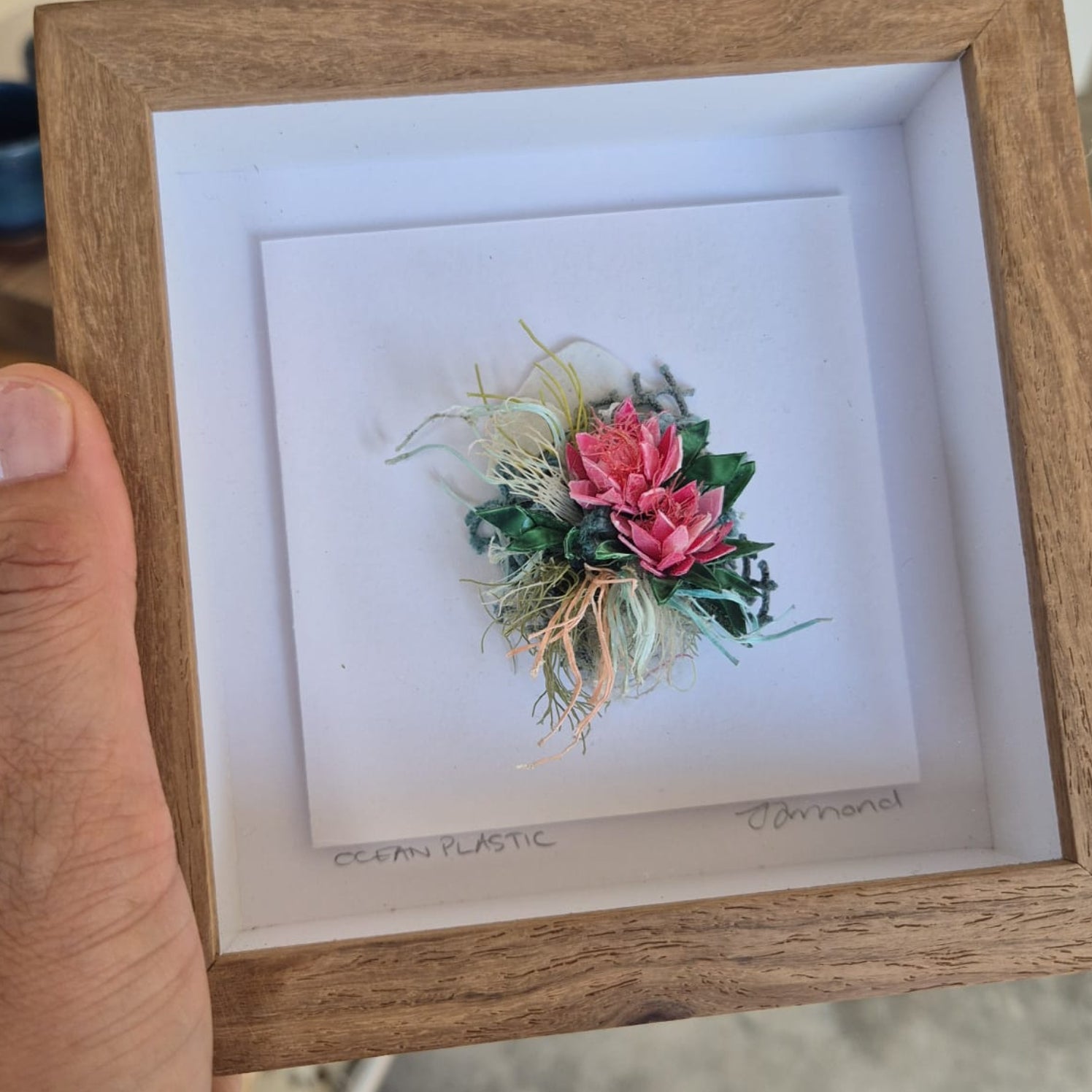 Small Curiosity: Pink Protea Posy – Framed Wall Art | Janet Ormond Art
