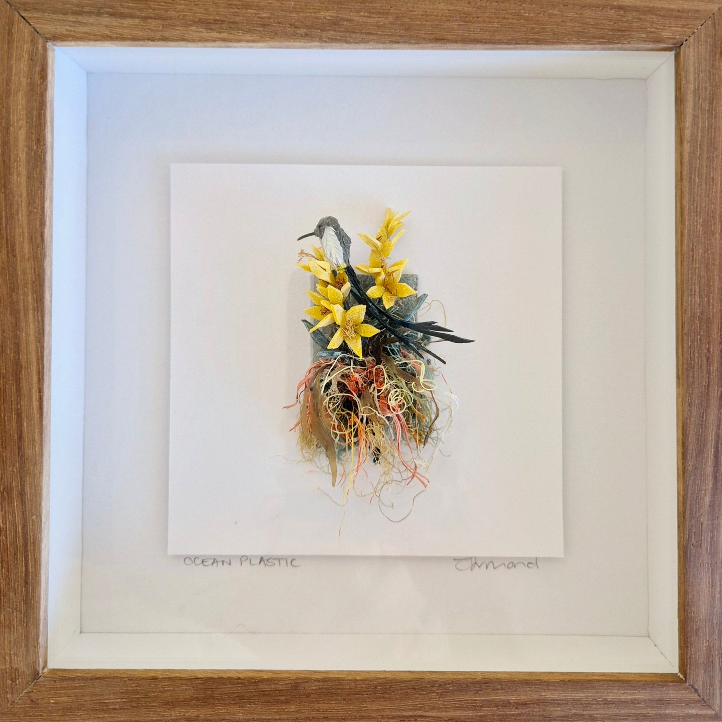 Sugarbird in yellow - Framed Wall Art