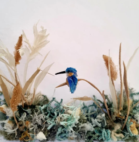 Kingfisher between the reeds - Janet Ormond Art