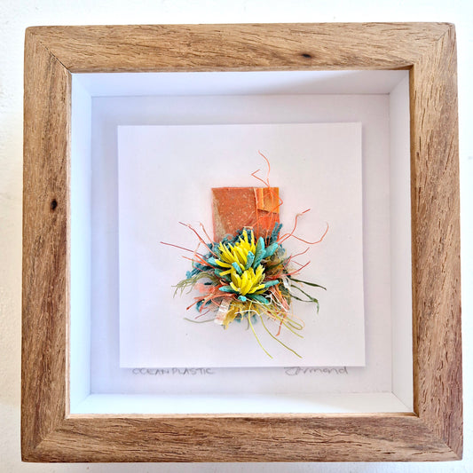 Small curiosity- yellow pincushions - framed wall art