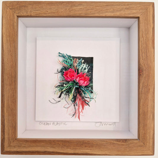 Small curiosity- pink protea - framed wall art
