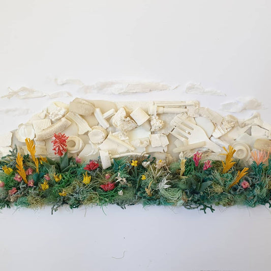 Table Mountain on a bed of flora